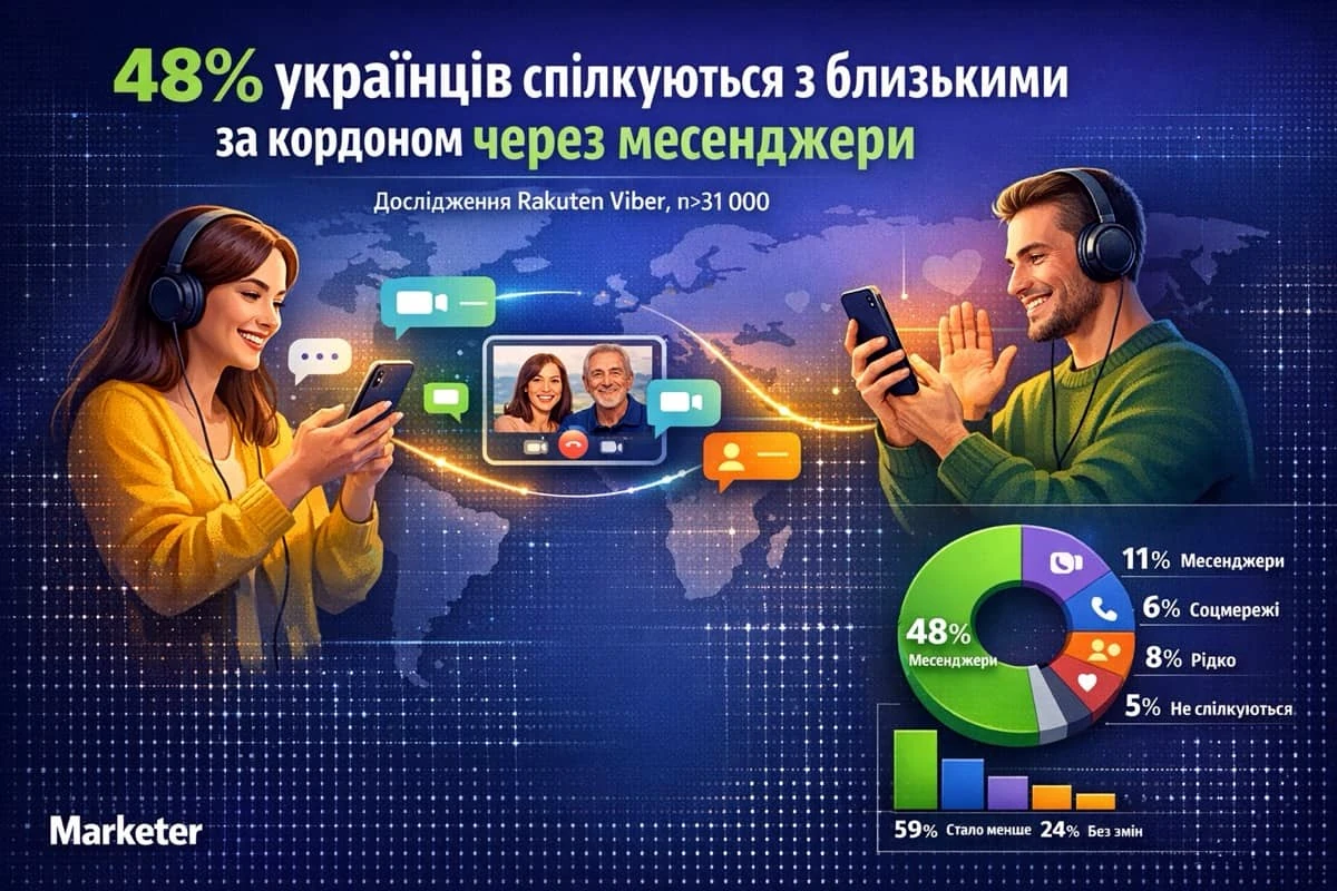 48% українців підтримують зв’язок із близькими за кордоном через чати та відеодзвінки