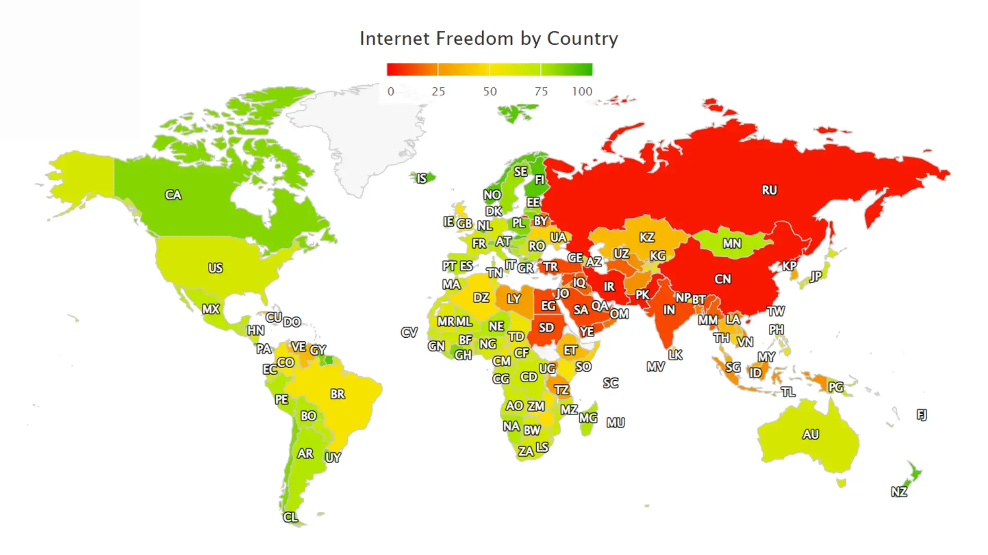 Україна — передостання в Європі за рівнем інтернет-свободи: рейтинг Cloudwards